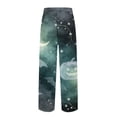 thumbnail image 4 of Domzest Mens Halloween Pajama Pants Halloween Graphic Wide Leg Pajama Bottoms Drawstring Elastic Waisted Funny Pj Bottoms Dark Green XXXL, 4 of 5