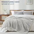 thumbnail image 2 of PHF Lightweight Throw Size Fleece Blanket, Contemporary Flannel Fleece 3D Jacquard Aesthetic Fluffy Blanket, No Shedding, No Pilling, 50" x 60", Light Grey, 2 of 9