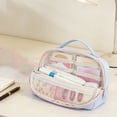 thumbnail image 3 of Sokhug Cute Color-Block Candy Pencil Case - Handheld Canvas Pen Bag with Storage, for Office, 8.3x5.1x3.1 Inch, Style A, 3 of 8