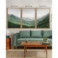 thumbnail image 2 of SHENIFY Large 24x36in3pcs Natural Framed Fog Pine Green Tree Forest Canvas Wall Art Nordic Nature Modern Mountain Artwork Prints Decor, 2 of 5