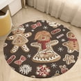 thumbnail image 6 of Christmas My Favorite Gingerbread Cookies Round Carpet Circle Rug Outdoor Patio Area Rug Washable Large Area Rugs Hallway Room Decor Fitness Mats, 6 of 8