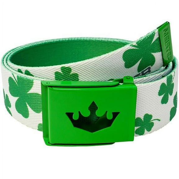 Meister Player Golf Web Belt - Lucky Clovers