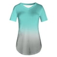 thumbnail image 3 of HAPIMO Womens Summer Tops Gradient Color Teen Grils Fashion Clothes Short Sleeve V-Neck Tee Shirt Casual Comfy Pullover Tops Shirts for Women Green S, 3 of 4