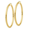 thumbnail image 2 of Real 14kt Yellow Gold Polished 3mm Tube Hoop Earrings; for Adults and Teens; for Women and Men, 2 of 3