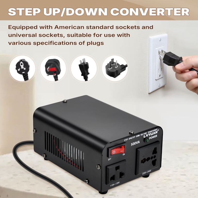 240V To 120V Step Down Transformer - 620W Pure Sine Wave Voltage Converter
