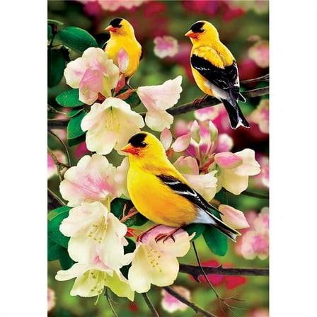 Custom Decor 3114FM Goldfinch Gathering Double Sided Garden Flag