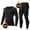 02 Black, variant on YueHuiYing Long Johns for Men's Comfortable Fit Men's Thermal Underwear Lined Top and Bottom Set for Winter