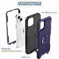 thumbnail image 6 of SaniMore for iPhone 15 6.1" Magnetic Case, Rugged PC & TPU Bumpers with Car Mount & Ring Kickstand Heavy Duty Full Body Protective Case for 15 Women Men, Blue, 6 of 11