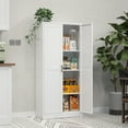 thumbnail image 5 of Polup 60'' Tall Metal Modern Pantry Kitchens Cabinet with Doors Adjustable Shelves Office White, 5 of 9