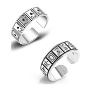 Unisex Adjustable Rings with Vintage Hip Hop Designs Unisex Jewelry Accessories for Fashion Enthusiasts