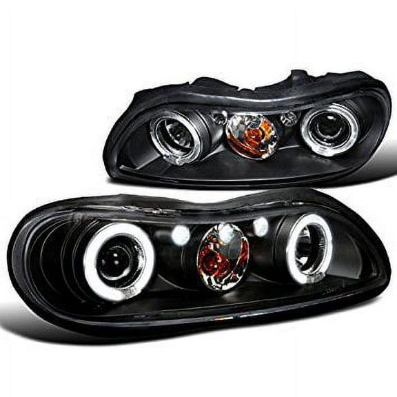 Spec-D Tuning 2LHP-MBU99JM-TM Chevy Malibu Classic Oldsmobile Cutlass Black Led Halo Projector Headlights