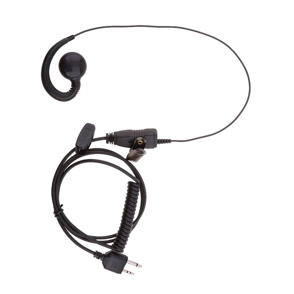 FBI Style 2-Pin Earphone Headset Mic For Walkie Talkie Security Radio - Black