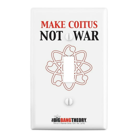 Big Bang Theory Make Coitus Not War Plastic Wall Decor Toggle Light Switch Plate Cover