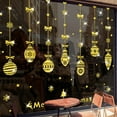 thumbnail image 2 of KOYPTL Christmas Window Clings Gold Glitter Christmas Stickers Merry Christmas Balls Removable Winter Window Stickers Decals for Christmas Party Decorations Home School Office Windows Glass, 2 of 6