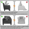 thumbnail image 6 of LAZZO Mid-Century Modern Accent Chair, Comfy Tufted Armchair for Living Room and Office, Black, 6 of 8