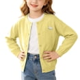 thumbnail image 2 of PureCasa Girls' Cardigan Sweater Cute Buttons Cotton Solid Color Embroidery Long Sleeve Crewneck Uniform Sweater for 18M-14Y Girls, 2 of 10