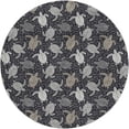 thumbnail image 2 of Addison Rugs Dream Shag Premium Machine Washable Transitional Turtles Midnight Round Rug, 8' x 8', 2 of 8