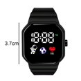 thumbnail image 3 of Waroomhouse Silicone Strap Watch Soft Durable Watch Student Led Watch Square Dial High Accuracy Button Type Adjustable Wrist Silicone Strap Unisex Lightweight, 3 of 8