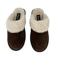 thumbnail image 2 of Clarks Scuff Slip-On Cosy Open Back Comfort Clog Slipper Mule Slipper Dk Brown, 2 of 4