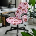 thumbnail image 2 of SCRAWLGOD Valentine's Day Anti-Dust Chair Covers for Office Desk Chairs Breathable Desk Chair Cover Easy to Install Desk Chair Seat Protector, Highland Cattle Love Rose Spots Pink, L, 2 of 7