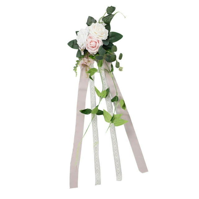 Decorations for Wedding Ceremony, Conception, Pew Flowers for Pew Decorations, Aisle Pew Flower Arrangement, for Holiday , light pink