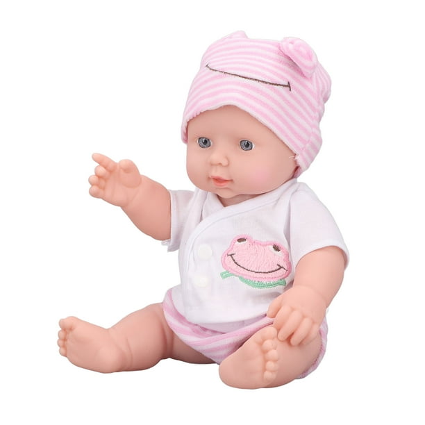 Muñeca Reborn de silicona suave con cuerpo realista para recién nacidos con ojos brillantes para niños de 11,8 pulgadas