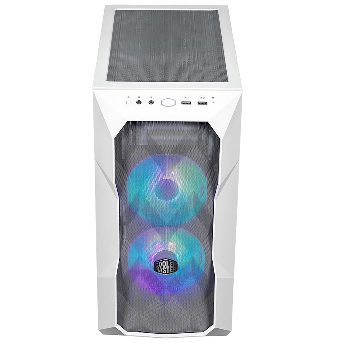 CoolerMaster MasterBox TD300 Mesh ARGB High Airflow ATX Mini-Tower Case with Polygonal Mesh Front Panel, White