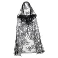 thumbnail image 4 of Capa clásica de bruja de encaje negro para disfraces de vampiro, multiusos, reutilizable y elegante. 90 centímetros, 4 of 9