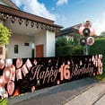 thumbnail image 4 of YANSION 16th Birthday Decorations for Girls, 16th Birthday Party Kit with Rose Gold Happy 16th Birthday Banner, Black Rose Gold Confetti Balloons, Number 16 Balloon Triangle Flag Banner, 4 of 8