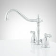 thumbnail image 4 of Victorian Gooseneck Lavatory Faucet - Metal Lever Handles - Brushed Nickel-LEAD FREE, 4 of 6