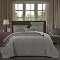 thumbnail image 7 of DaDa Bedding Corduroy Sherpa Backside Soft Grey Square Quilted Bedspread Set (JHW858), 7 of 7