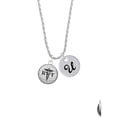 thumbnail image 2 of Delight Jewelry Silvertone Domed Black RVT Silvertone Script Initial Disc - U - Charm Necklace, 20"+3", 2 of 4