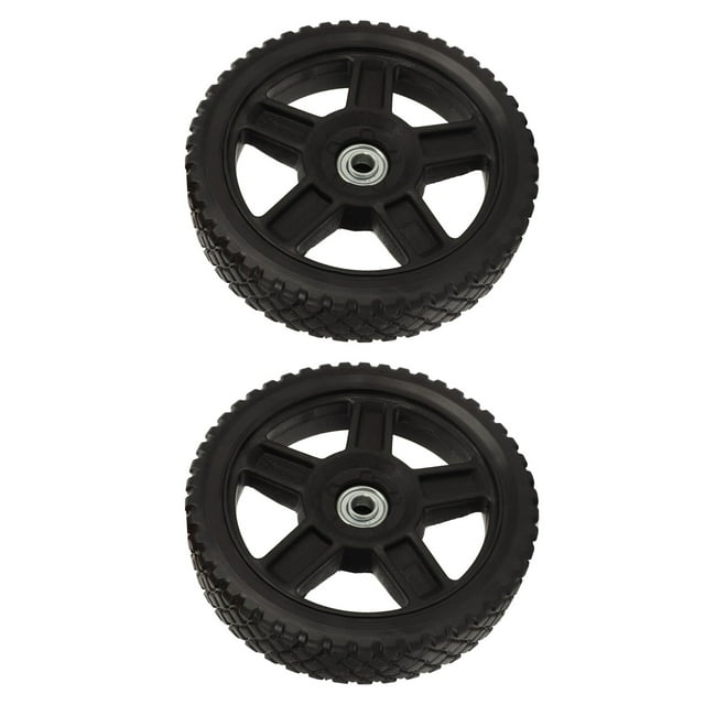 Mower Wheels, Durable Bearings Excellent Traction 8in Mower Replacement Wheels Prevent Friction 2pcs Smoothing for Various Terrain