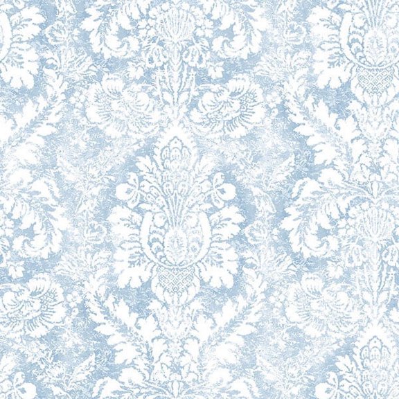 Concord Wallcoverings. Textured Wallpaper damask Featuring ornaments, blue, 21 In x 33 Ft (56 sq. ft), AB42422