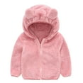 thumbnail image 2 of Ccpelsie Toddler Cute Jacket Boys Girls Hooded Coat Soft Plush Outwear for Little Kids Big Kids(Pink,18-24 Months), 2 of 9