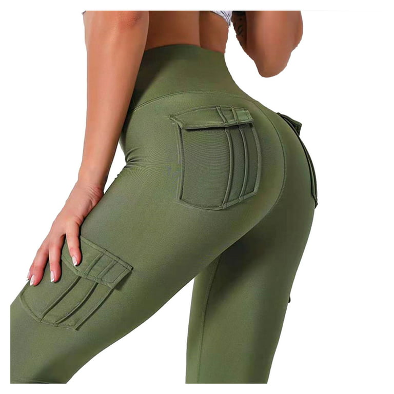 COMVALUE Leggings Womens High Waist High Waist Cargo Pants Jean Shorts Yoga  Leggings 2022 New Fitness, Green, Medium : : Clothing, Shoes &  Accessories
