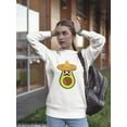 thumbnail image 2 of Avocado Mexican Hat Sweatshirt Women -Image by Shutterstock, Female 3X-Large, 2 of 4