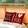 thumbnail image 2 of Happy Valentines Day Pillow Covers 18x18 Set of 4 Wedding Anniversary Throw Pillow Covers Red Love Heart Kisses Hugs Be Mine Cushion Covers Pillow Cases for Outdoor Couch Sofa Decoration(18 Inch), 2 of 5
