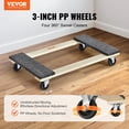 thumbnail image 2 of VEVOR Furniture Dolly, 1000 lbs Load Capacity, 18" x 30", 4 x 3" PP Swivel Casters, Heavy Duty Hardwood Furniture Moving Dolly, Mover's Dolly, Moving Cart with Wheels for Heavy Furniture Home Cleanin, 2 of 9