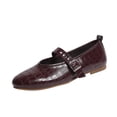 thumbnail image 2 of Miluxas Mary Jane Shoes Women Ballet Flats Round Toe Flat Womens Dressy Shoes Red 9(42), 2 of 7