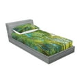 thumbnail image 2 of Ambesonne Scenery Fitted Sheet & Pillow Sham Set, Willow Flora in Nature, Twin, Green, 2 of 2