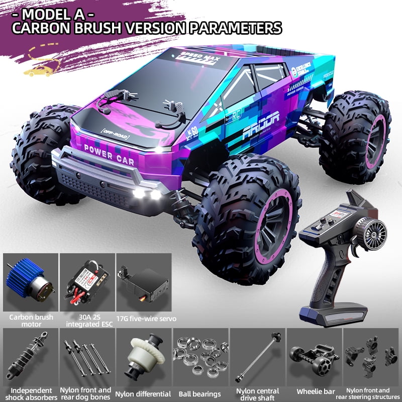 38KM/H High-Speed Off-Road RC Car, 1:12 Scale Brush Motor RC Crawler wiht LED Lights, 2.4GHz Full-Proportional Control Off-Road Truck for Adults & Enthusiasts