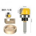 thumbnail image 2 of 6mm/6.35mm/8mm Poignée Bol et Plateau Bit de Routeur Diamètre 1-1/8 Extrémité Ronde Coupe-Bordure Coin Rond Bit de Routeur, 2 of 7