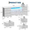 thumbnail image 5 of TROPOW 70 Inch TV Stand with Drawers and Outlet, Long Entertainment Center for 65 75 80 Inch TV, Fabric Dresser Media Console with LED Light, 5 of 8