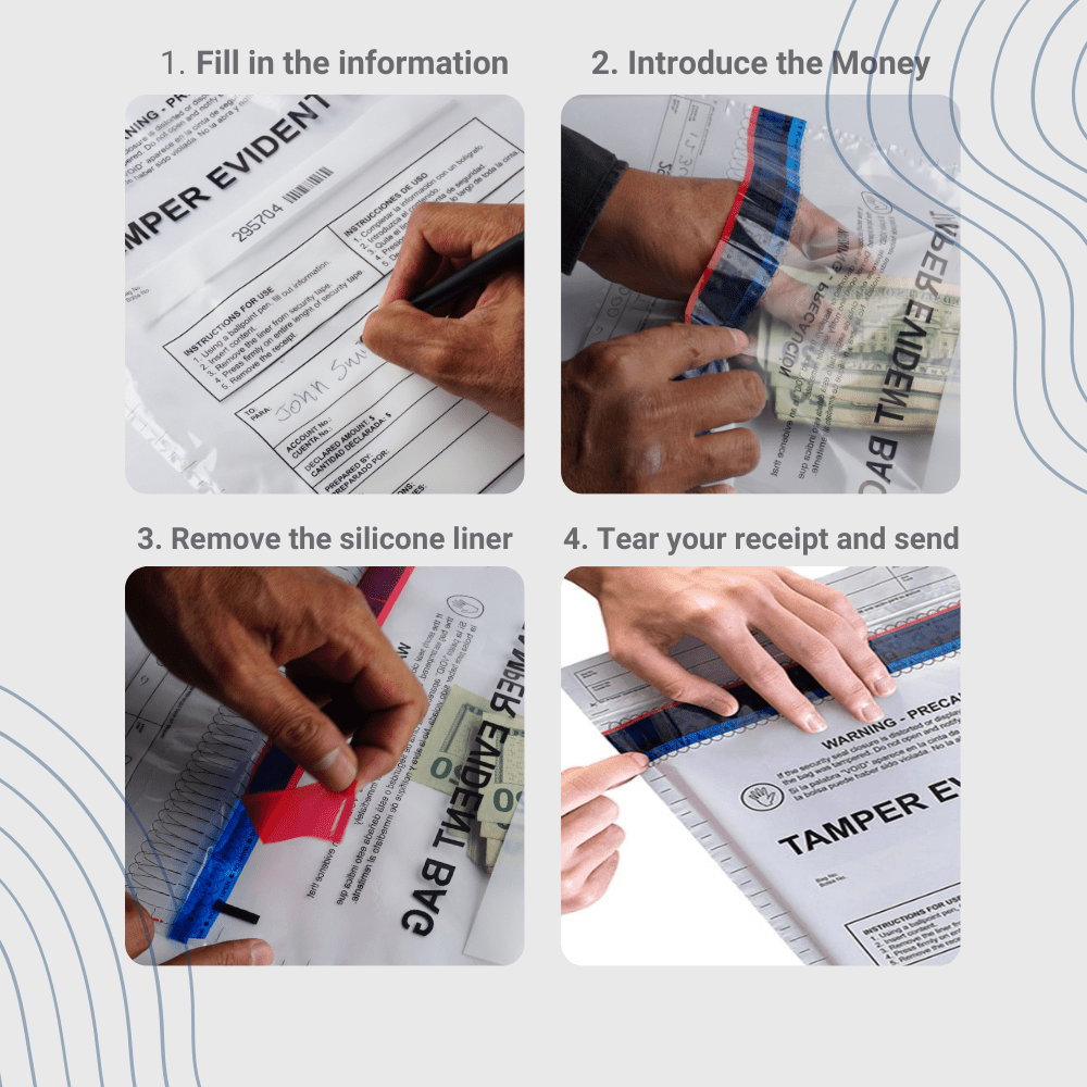 USPACKSMART Deposit Bags With Security Tape Tamper Evident 100-Pack
