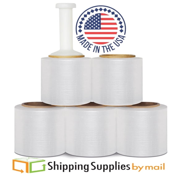 SSBM Cast Hand Pre-Stretched Mini Stretch Wrap 5" x 1000' 24 Rolls 34 Gauge Plastic Clear Shrink Film for Storing Wrapping