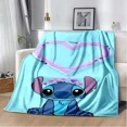 thumbnail image 3 of Manta de felpa suave con dibujos animados de Disney Stitch, manta de franela para sala de estar, dormitorio, cama, sofá, funda de picnic, 3 of 5