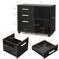 thumbnail image 4 of Costway 3-Drawer File Cabinet Mobile Lateral Cabinet Printer Stand Black, 4 of 10