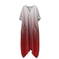 thumbnail image 5 of Gamivast Long Dresses for Women Oversized Baggy V Neck Long Sleeve Flowy Maxi Dress with Pockets Gradient Color Boho Dresses Casual Everyday Beach Dress, 5 of 7