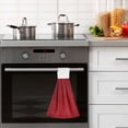 thumbnail image 5 of Haosy 2 Pack Kitchen Wash Cloths with Hanging Loops Absorbent Absorbent Quick Drying Hand Towels, Red Elegant Spiral, 5 of 7